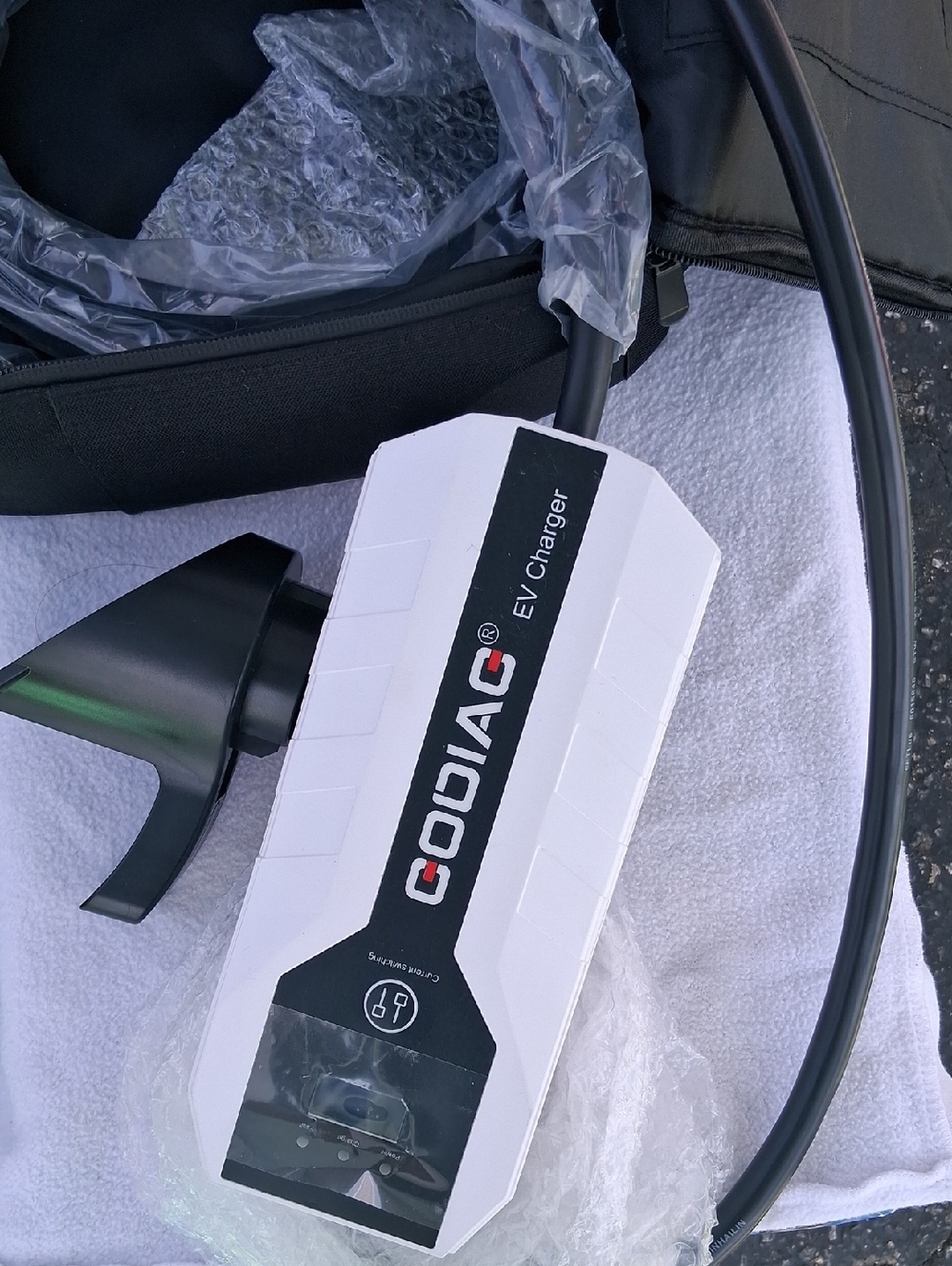 White EV Charger - Portable Home Charging Unit